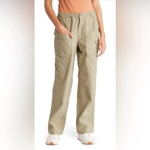 Free People Green Voyage Utility movement Cargo Pant in Cowboy